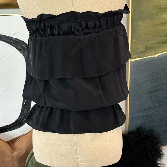 Ty Collection by Tiffany Saidnia 💯 Silk Strapless Ruffle Button Down Blouse - Picture 9 of 9